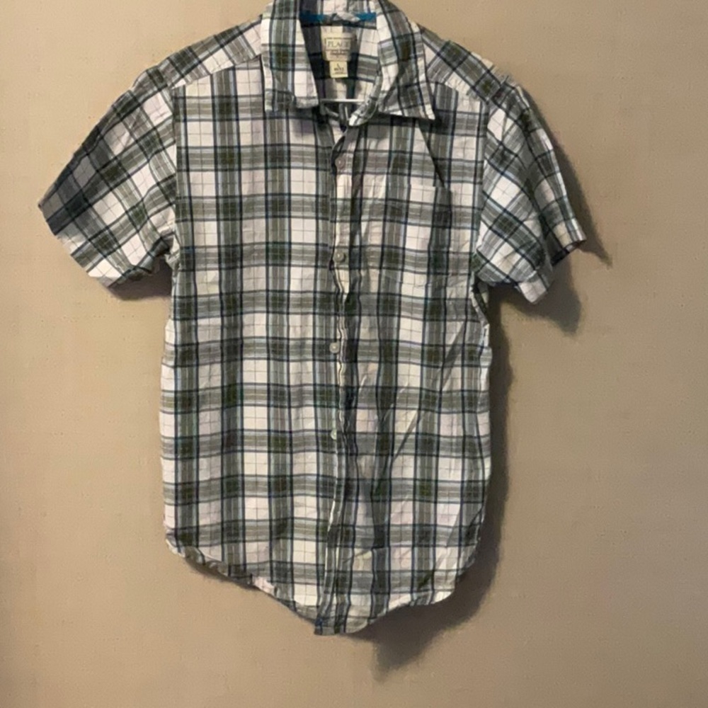 Place White and Gray Button Down Shirt